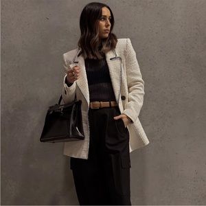 Zara seamed straight cut blazer